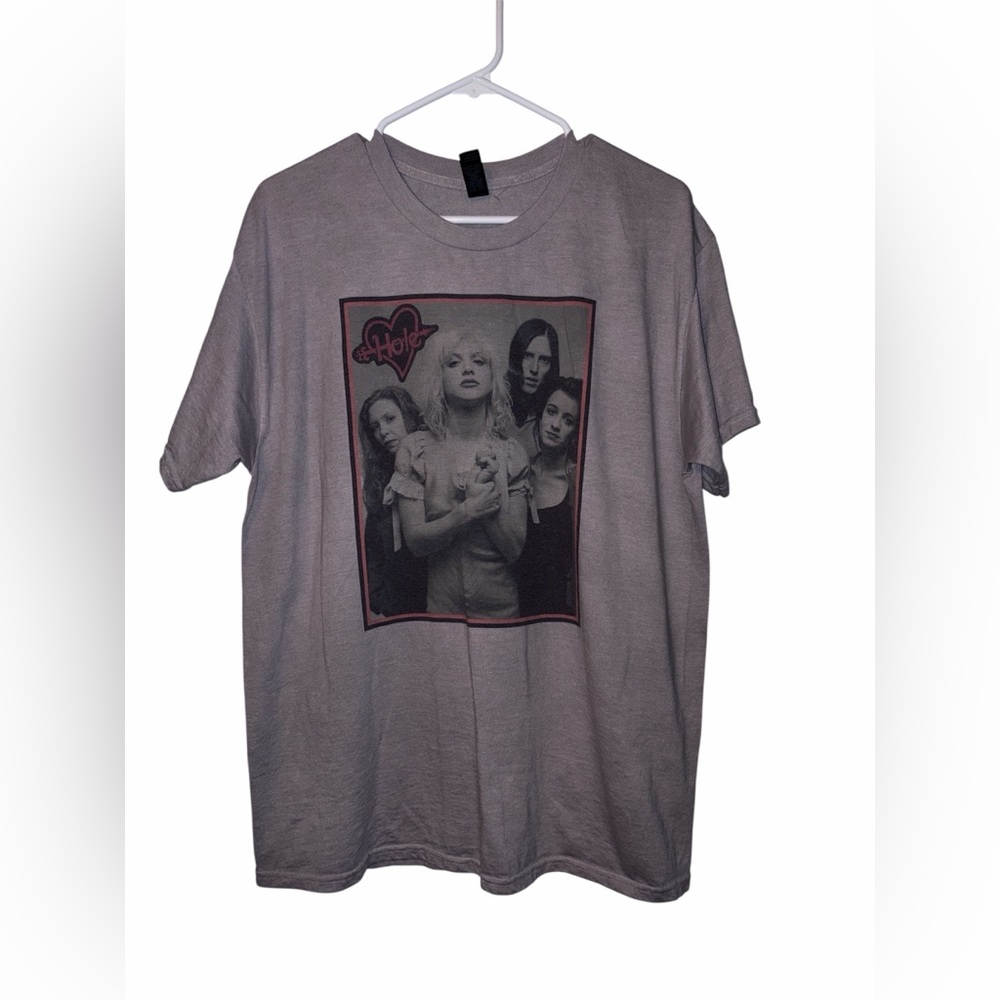 Hole Band Graphic T-Shirt Size Large New Courtney Love